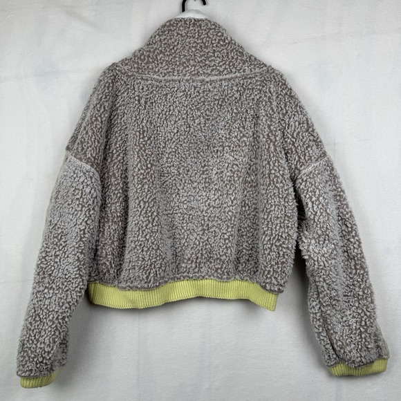 Free People Wild Heart Faux Shearling Pullover Size L Green - Picture 13 of 14